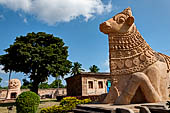 The great Chola temples of Tamil Nadu - The Brihadisvara temple of Gangaikondacholapuram. The large Nandi positioned to the east of the main temple.  